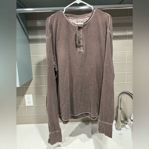 Y2K Lightweight Gap Thermal Henley Long Sleeve Shirt Size XXL Brown